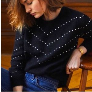 Sézane Elliot Sweater (Black with Silver Studs)